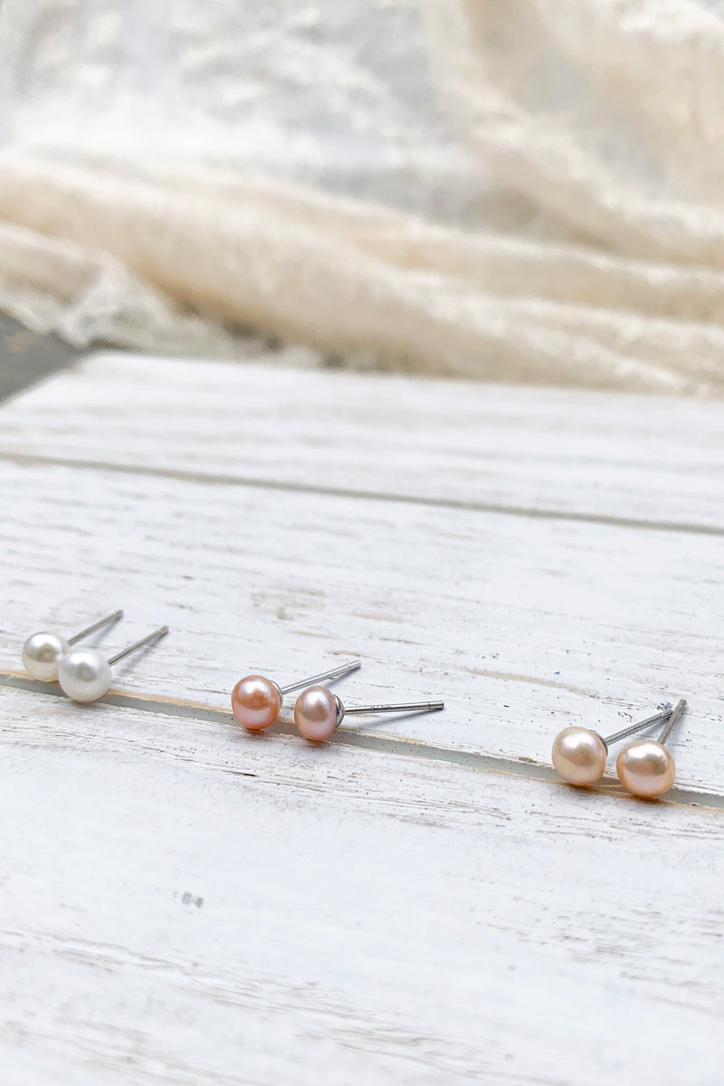 5mm Fresh water pearl studs earrings / Bridal Party Gifts