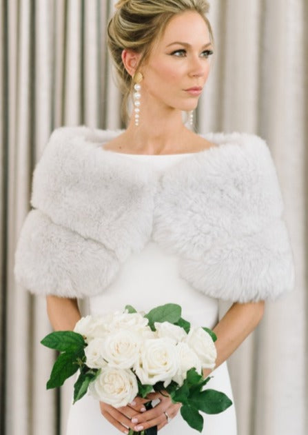 Light Gray / Silver Fur Wrap (Penelope LGry07)