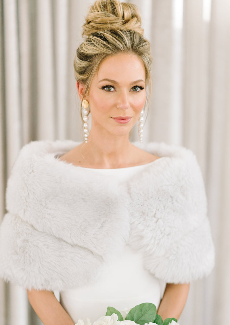 Light Gray / Silver Fur Wrap (Penelope LGry07)