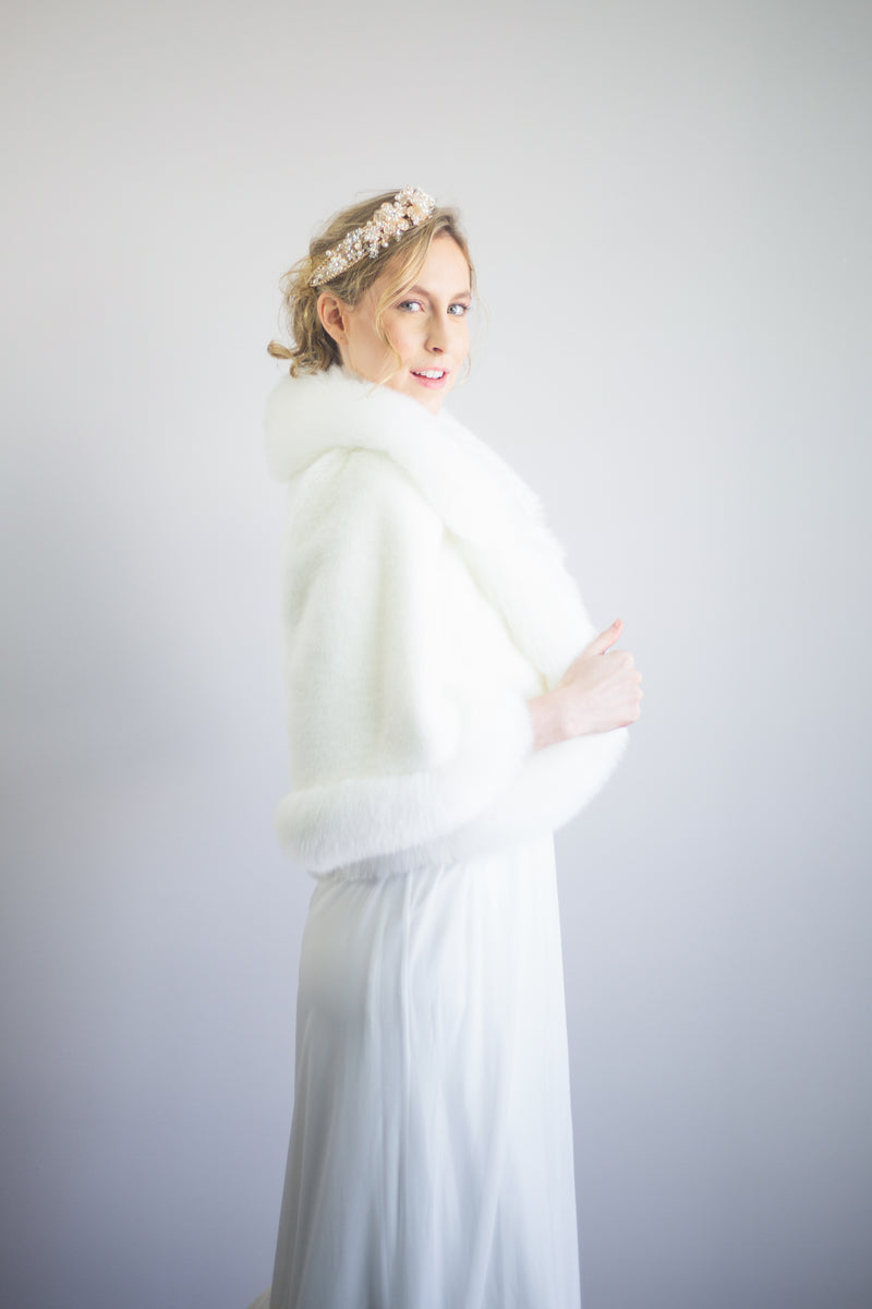 Ivory White Fur Jacket (Chole Wht01)