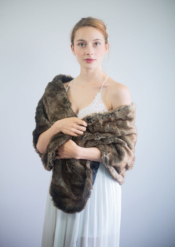 Brown Fur Shawl (Butterfly Brw06)