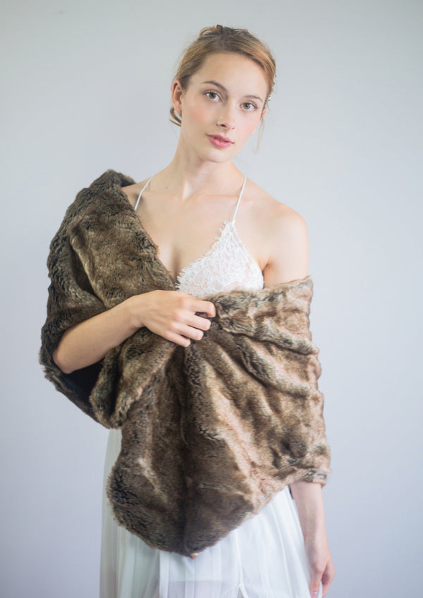 Brown Fur Shawl (Butterfly Brw06)