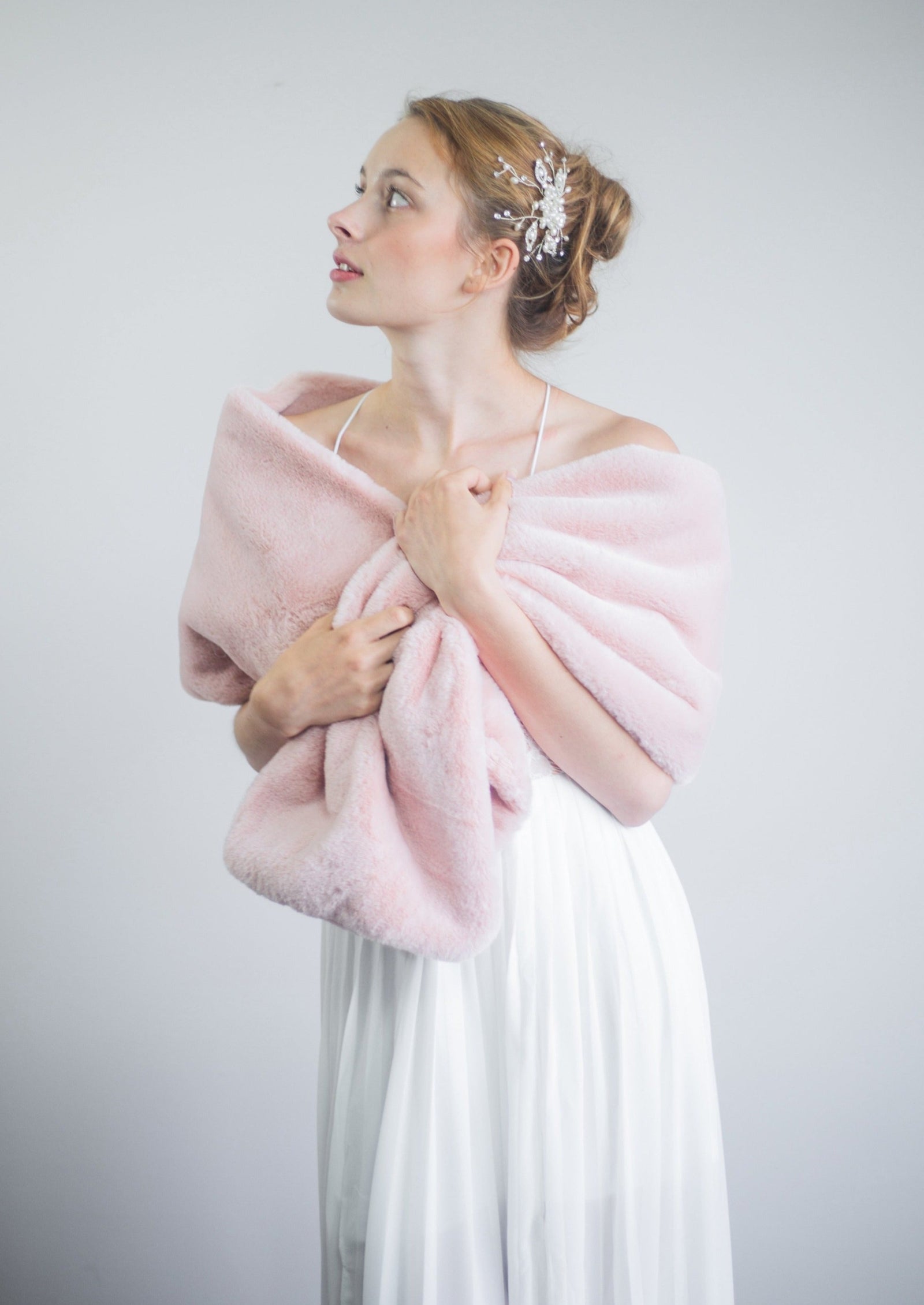 Pink Double Side Fur Shawl (Jenny Pin05) – Sissily Designs