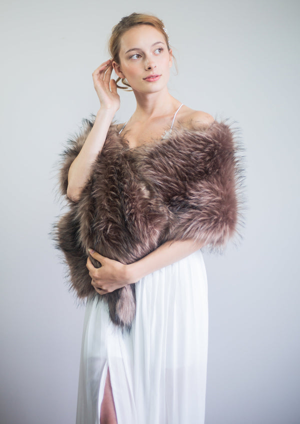 Brown Fur Shawl (Lilian Brw02)