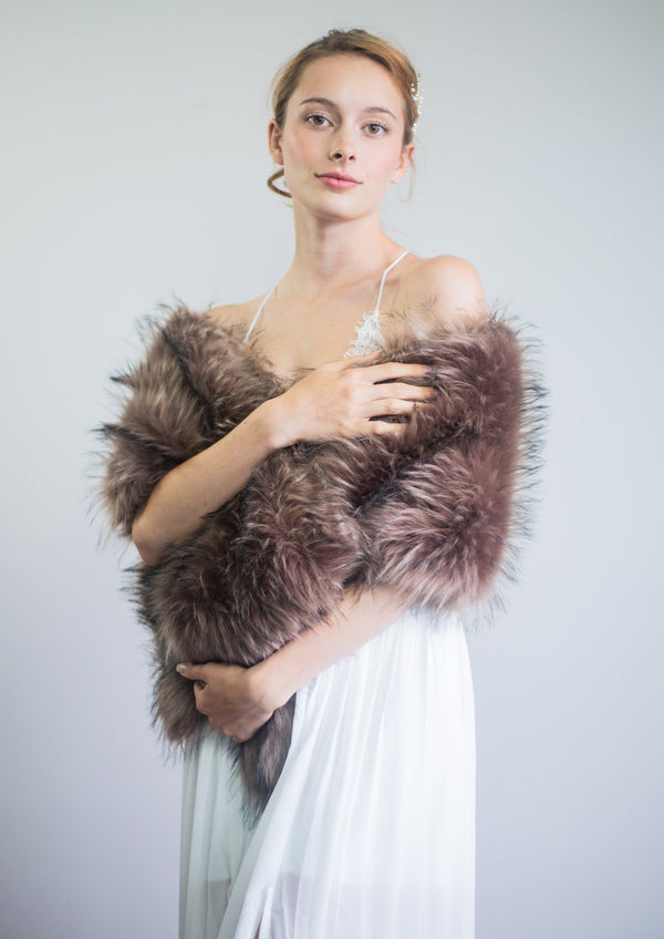 Brown Fur Shawl (Lilian Brw02)