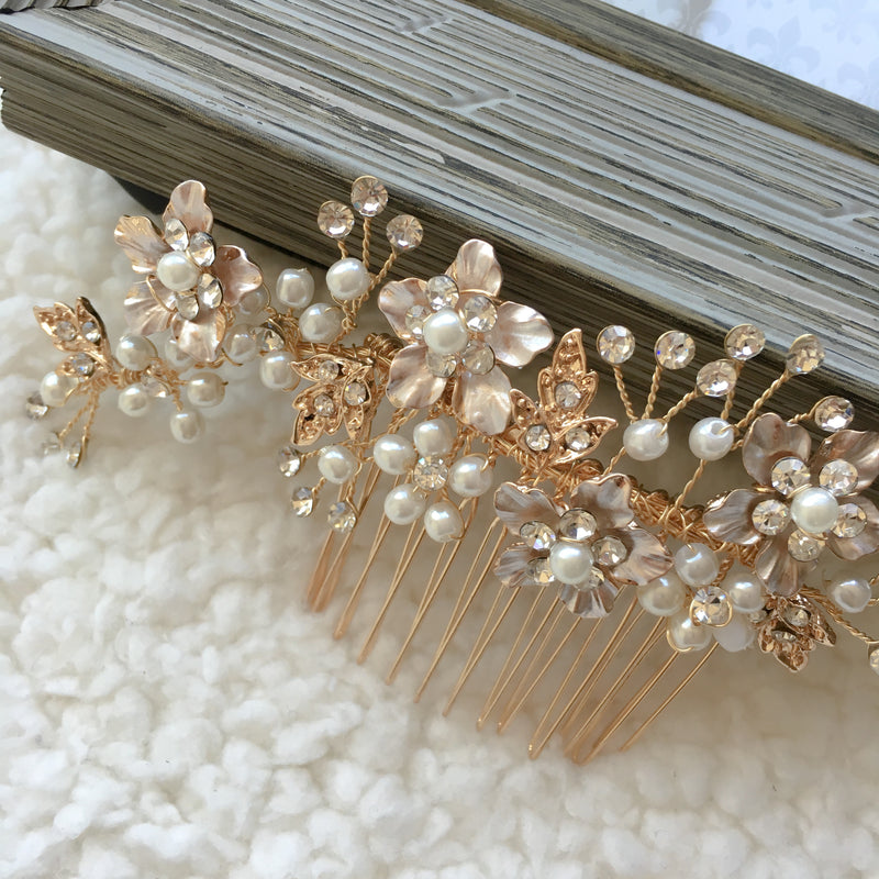 Gold Bridal Hair Comb (ComGo01)