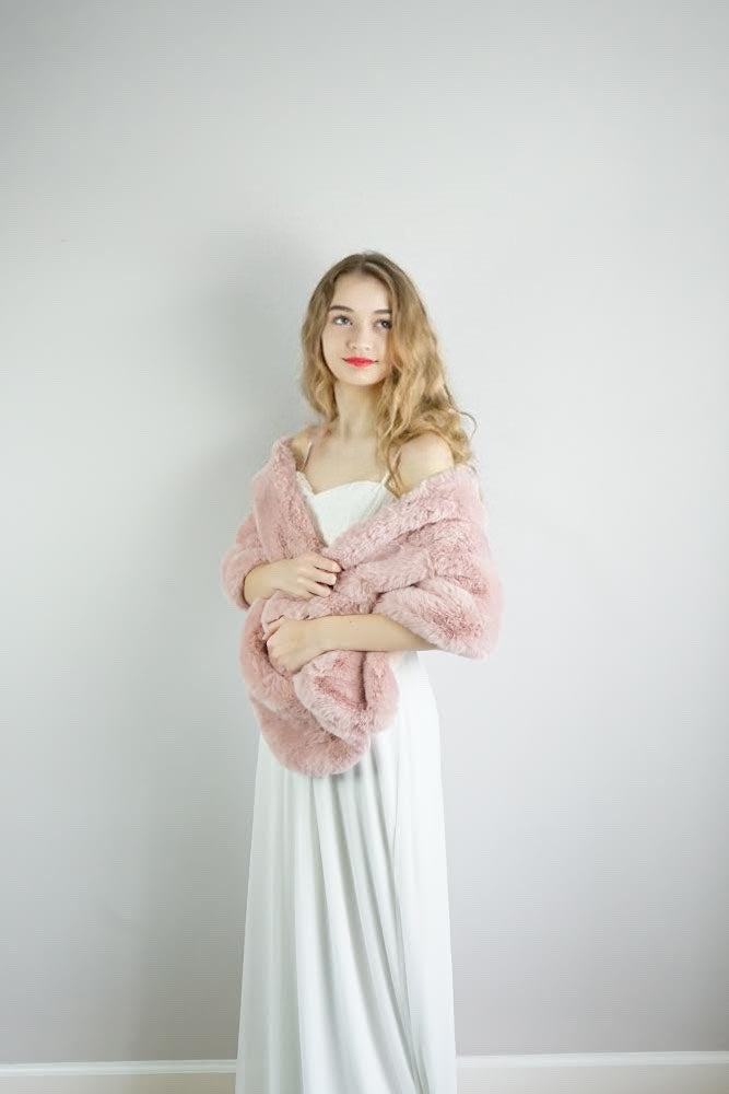 Pink Fur Shawl (Audrey Pin05)