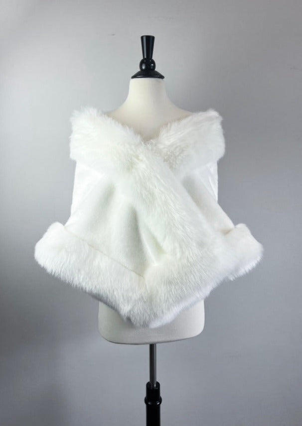 Ivory Bridal Fur Shawl (Butterfly Wht01)