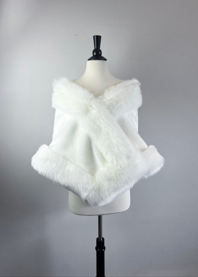 Ivory Bridal Fur Shawl (Butterfly Wht01)