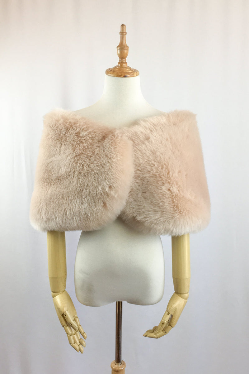 Blush / Beige Fur Wrap (Serena Blu01)