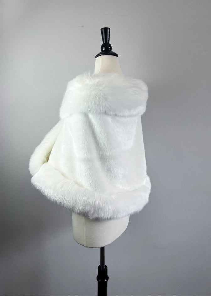 Ivory Bridal Fur Shawl (Butterfly Wht01)