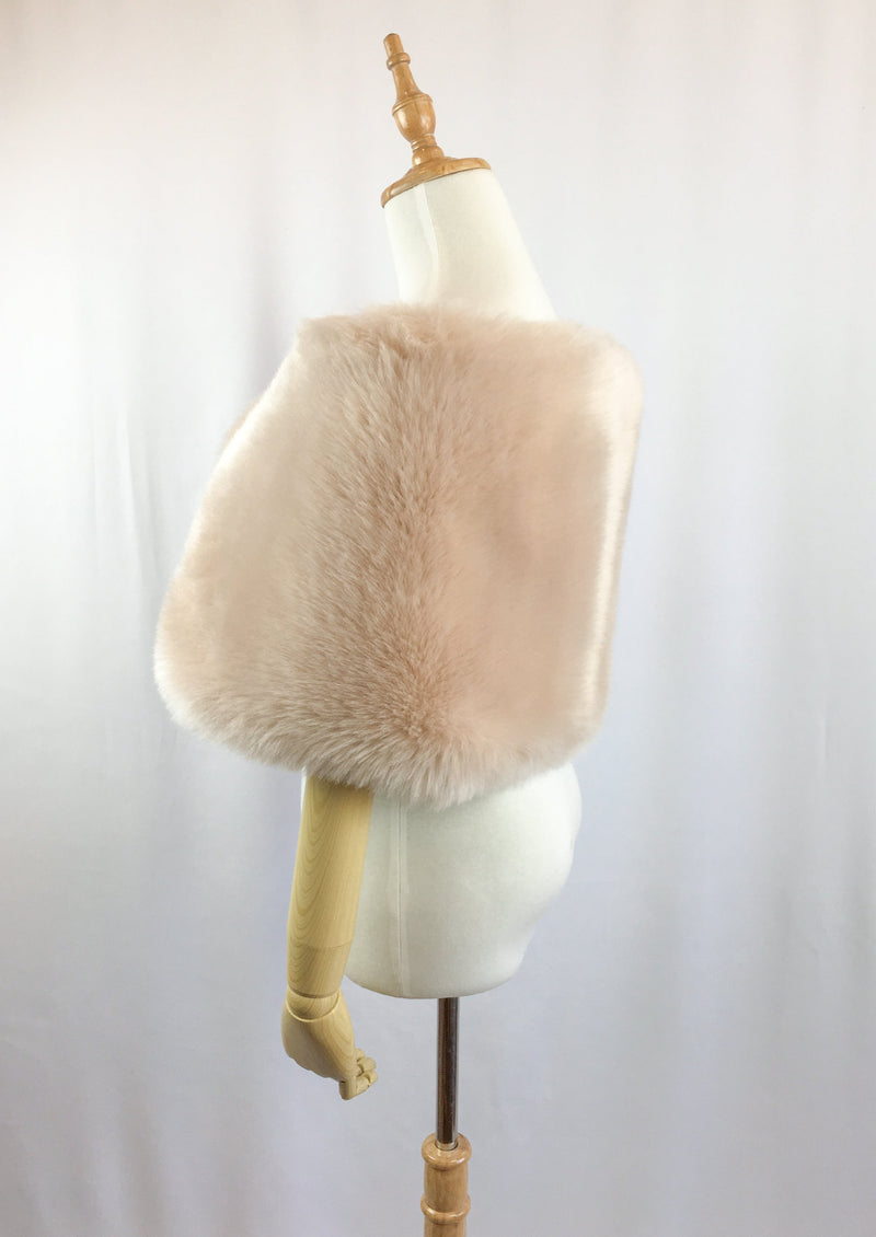 Blush / Beige Fur Wrap (Serena Blu01)