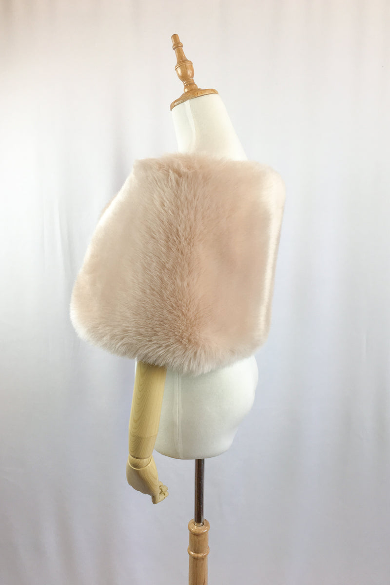 Blush / Beige Fur Wrap (Serena Blu01)