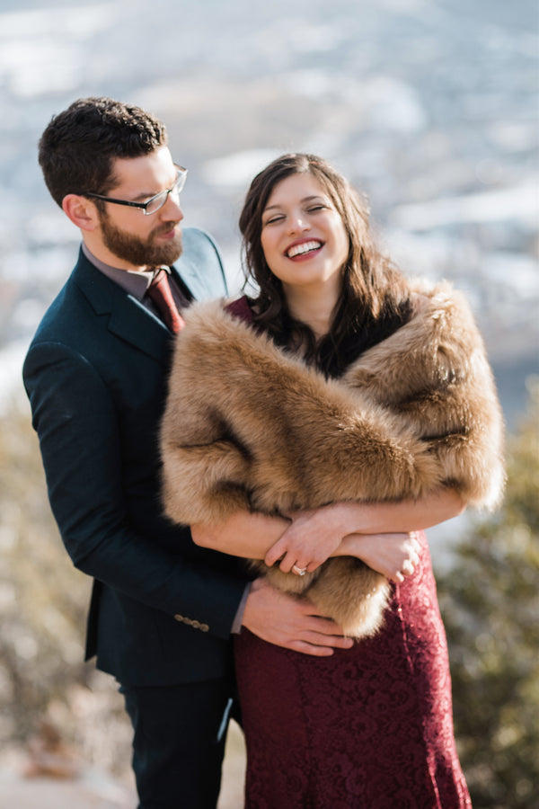 Brown Fur Shawl (Lilian LBrw03)