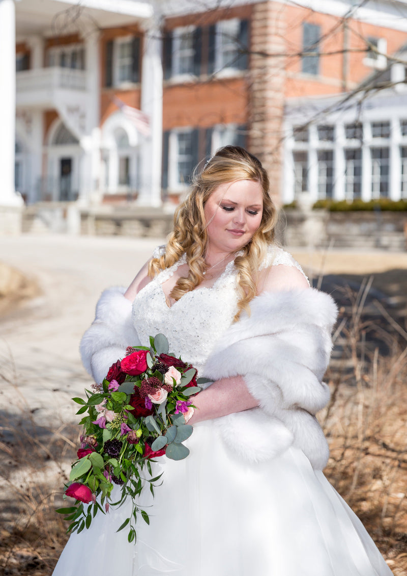 Light Grey Fur Shawl (Butterfly LGRY01)