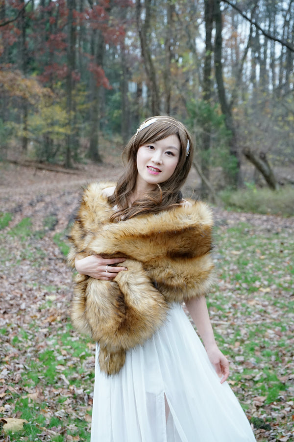 Brown Fur Shawl (Lilian LBrw02)