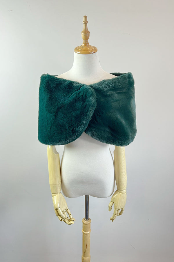 Vintage Green Fur Wrap (Serena Grn05) - CUSTOM ORDER ONLY