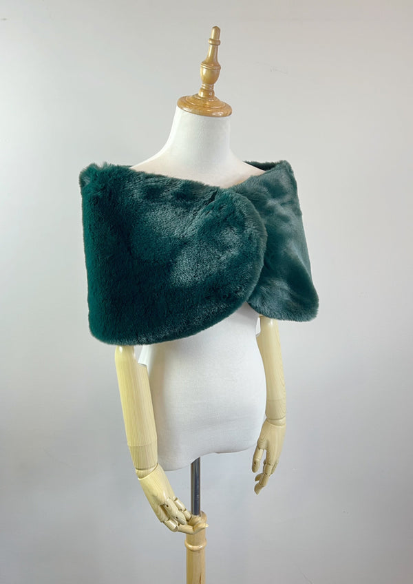 Vintage Green Fur Wrap (Serena Grn05) - CUSTOM ORDER ONLY
