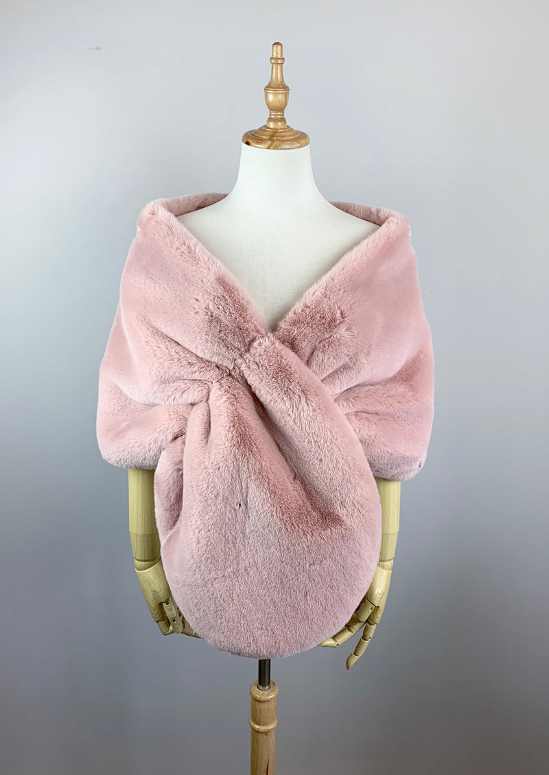 Pink Fur Shawl (Audrey Pin05)