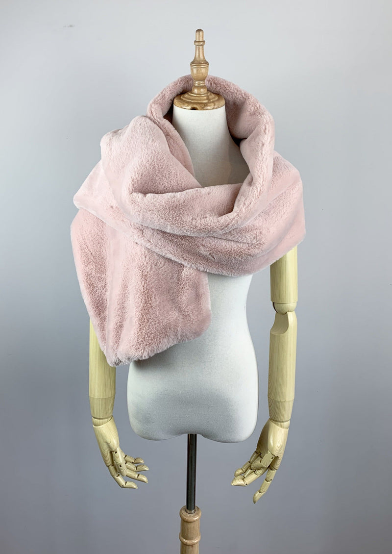 Pink Double Side Fur Shawl (Jenny Pin05)