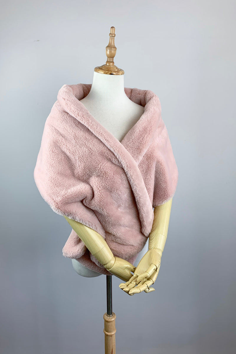 Pink Double Side Fur Shawl (Jenny Pin05)