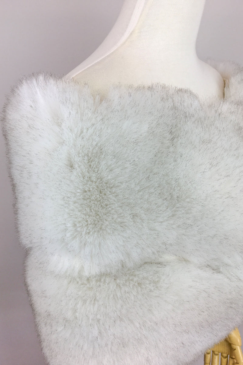 Light Grey with Black Tips / Silver Fur Wrap (Penelope LGry07)