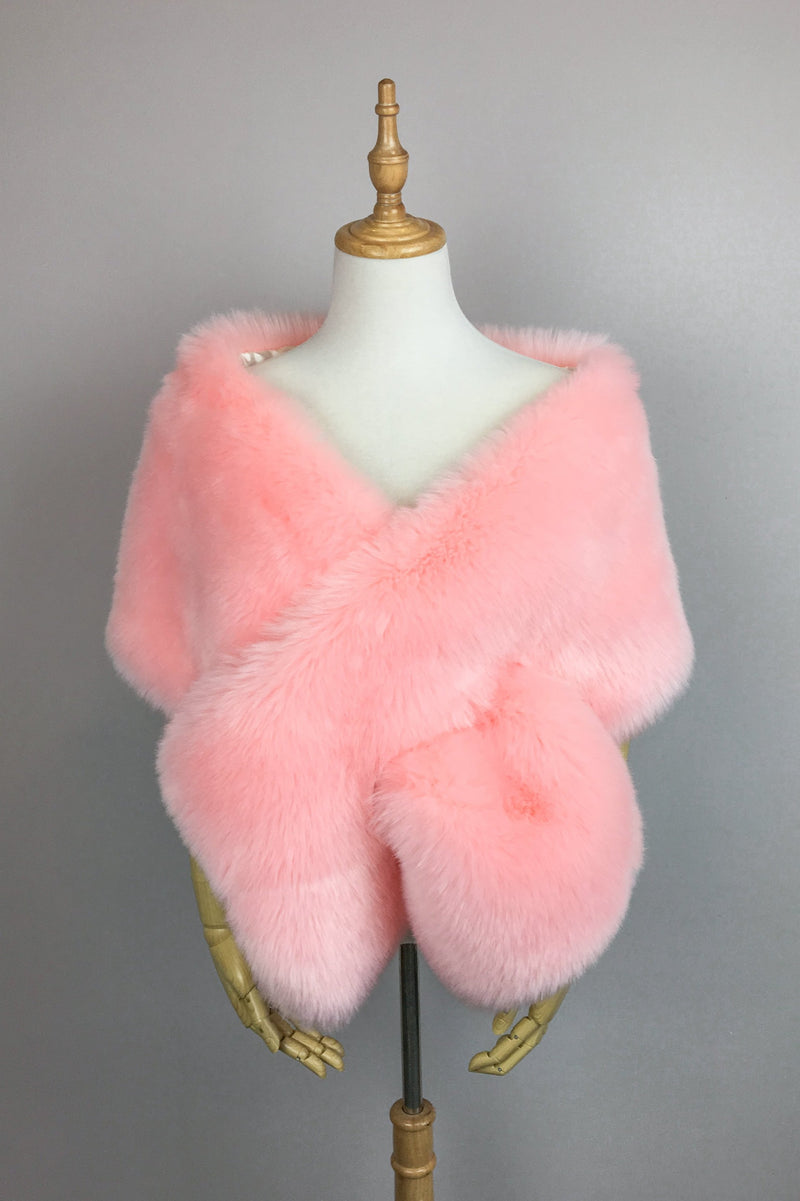 Pink Fur Shawl (Lilian Pin01) – Sissily Designs - Main Image