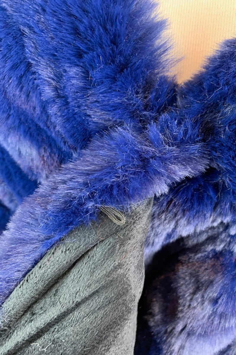 Navy Blue Faux Fur Bridal Cape (Audrey Nvy05)