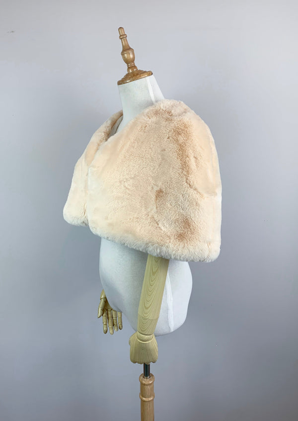 Champagne Faux Fur Bridal Cape (Georgina Cha05)