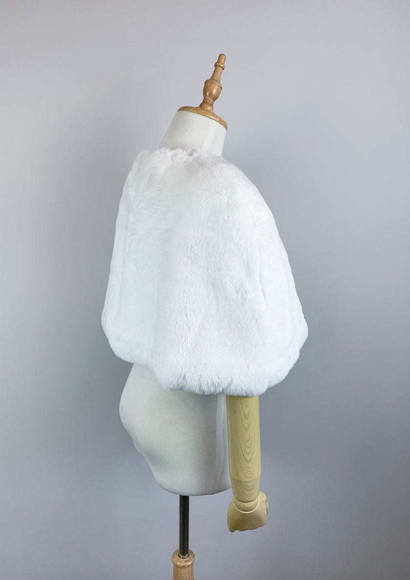 Ivory White Faux Fur Bridal Cape (Georgina Wht05)