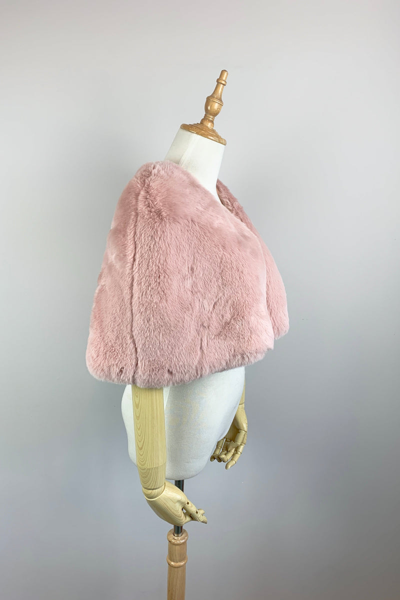 Pink Faux Fur Bridal Cape (Georgina Pin05)