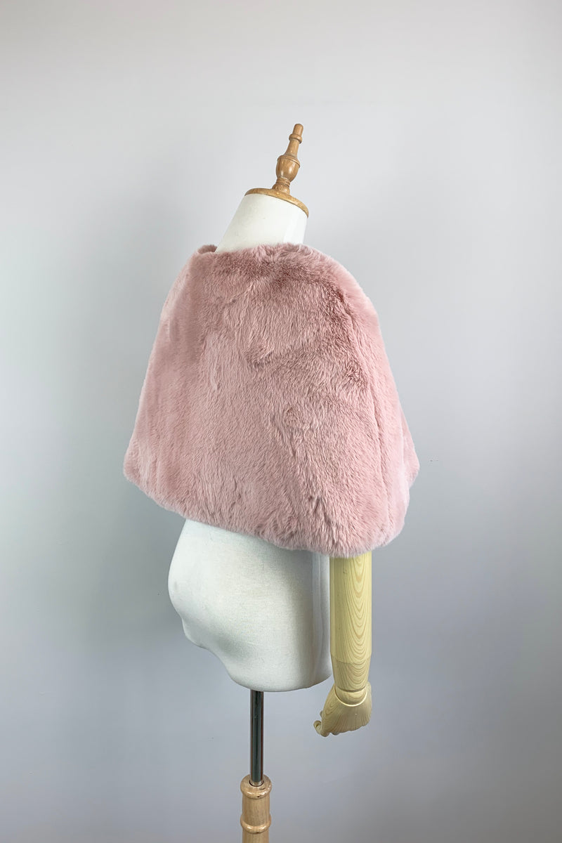 Pink Faux Fur Bridal Cape (Georgina Pin05)