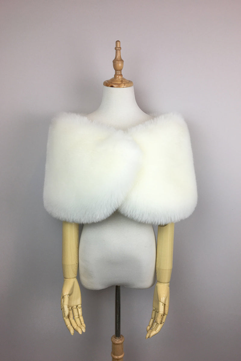 Ivory / White Fur Wrap (Serena Wht01)