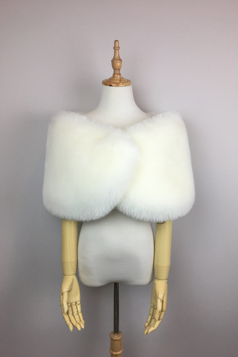 Ivory / White Fur Wrap (Serena Wht01)