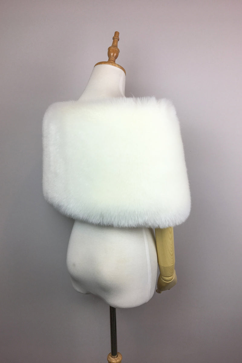 Ivory / White Fur Wrap (Serena Wht01)