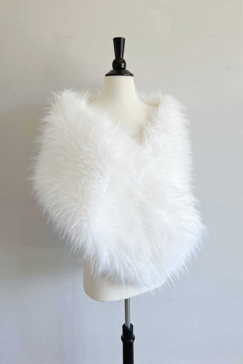 White Bridal Fur Shawl (Lilian PWht02)