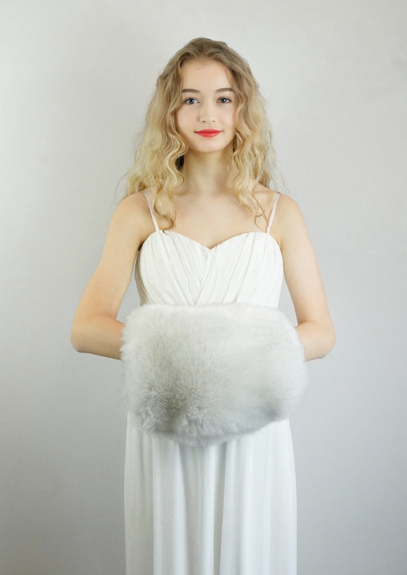 Faux Fur Muff with phone pocket and handle