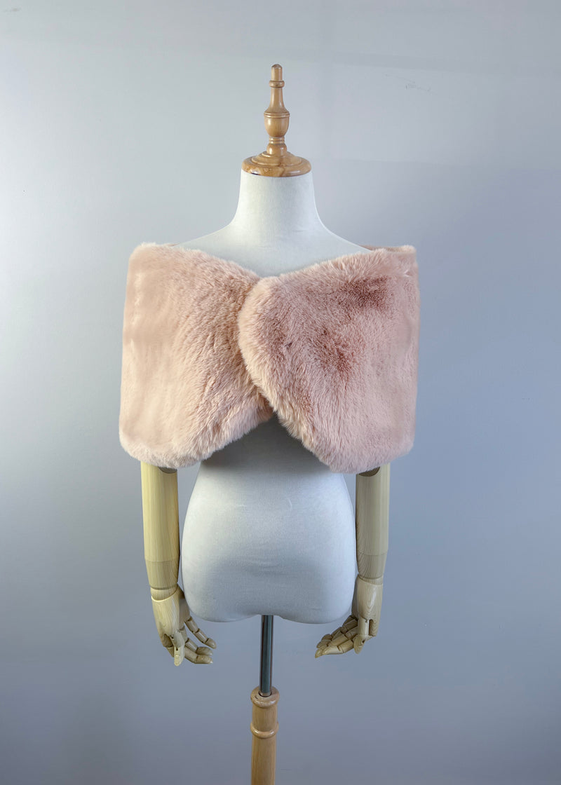 Blush / Beige Fur Wrap (Serena Pea05)