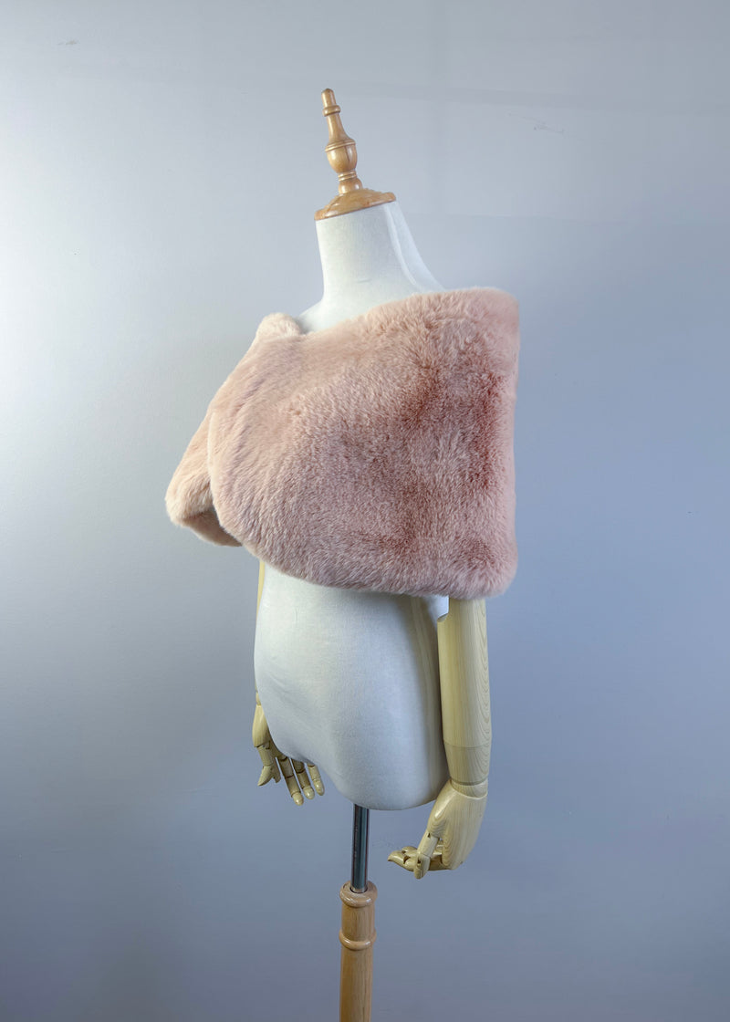 Blush / Beige Fur Wrap (Serena Pea05)