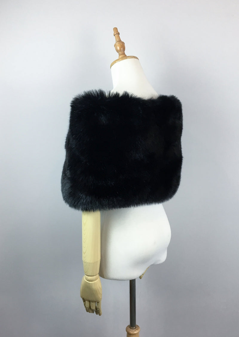 Black Faux Fur Wrap (Serena Blk01)