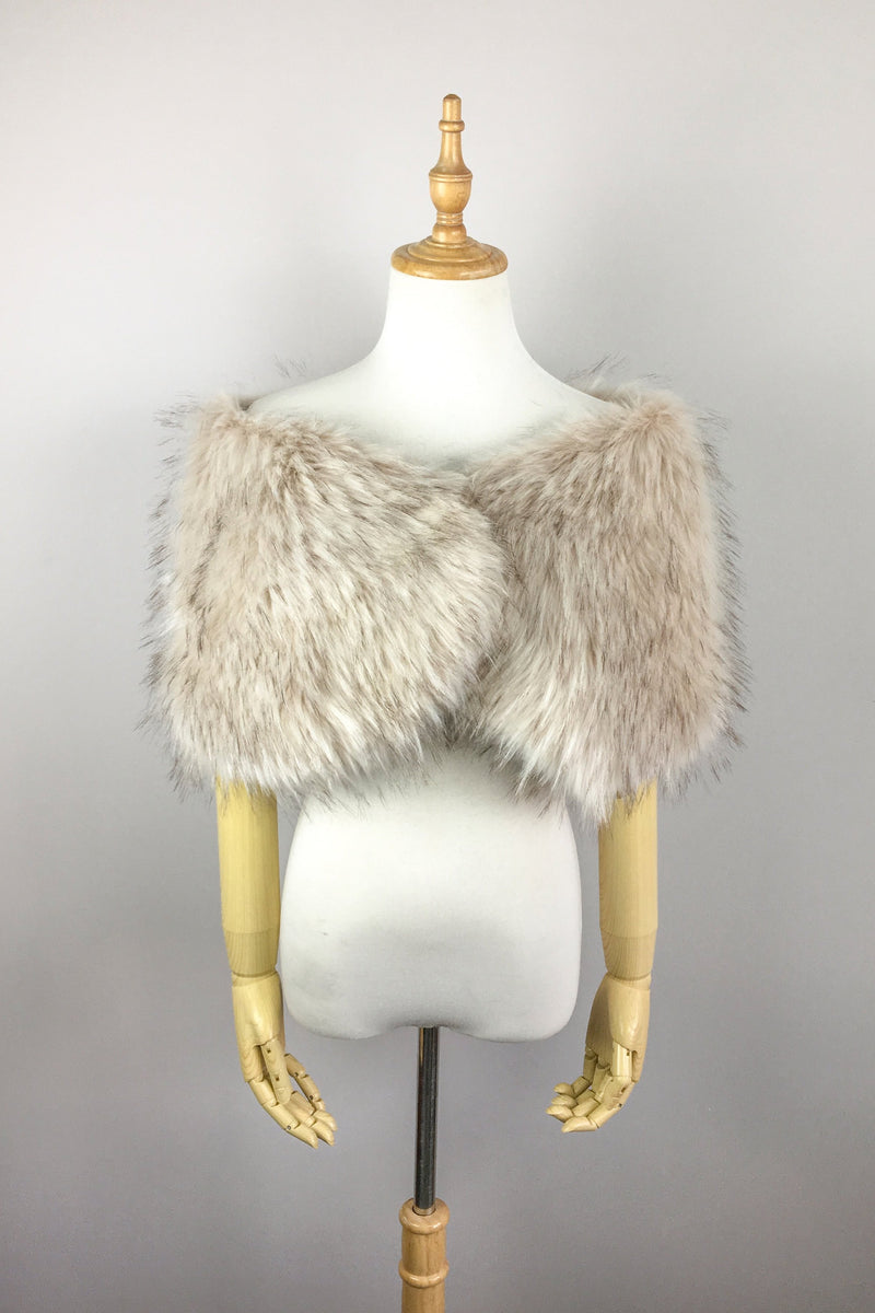 Blush / Beige Fur Wrap (Serena Blu02)