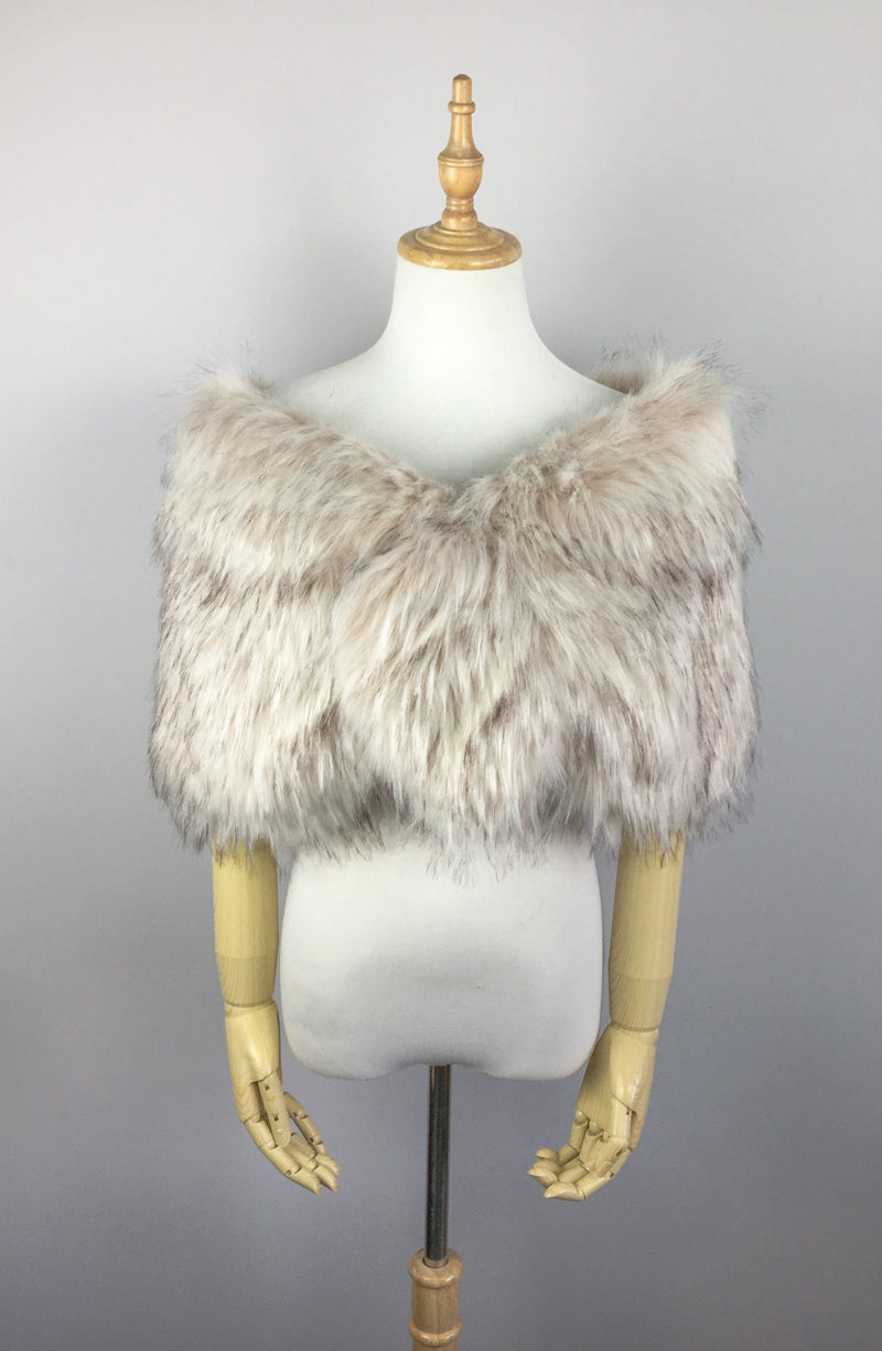 Blush / Beige Fur Shawl (Blair Blu02)