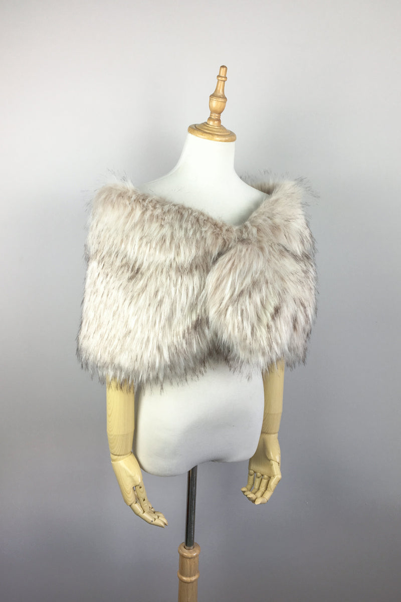 Blush / Beige Fur Shawl (Blair Blu02)