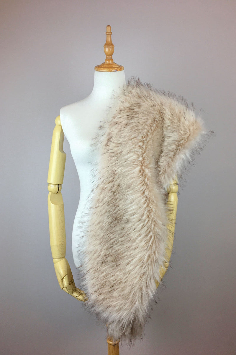 Blush / Beige Bridal Faux Fur Shawl / Stole (Lilian Blu02)