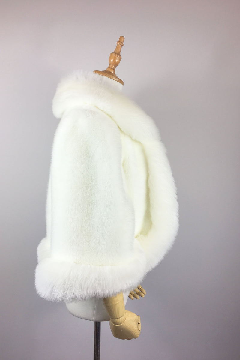 White fluffy jacket sale