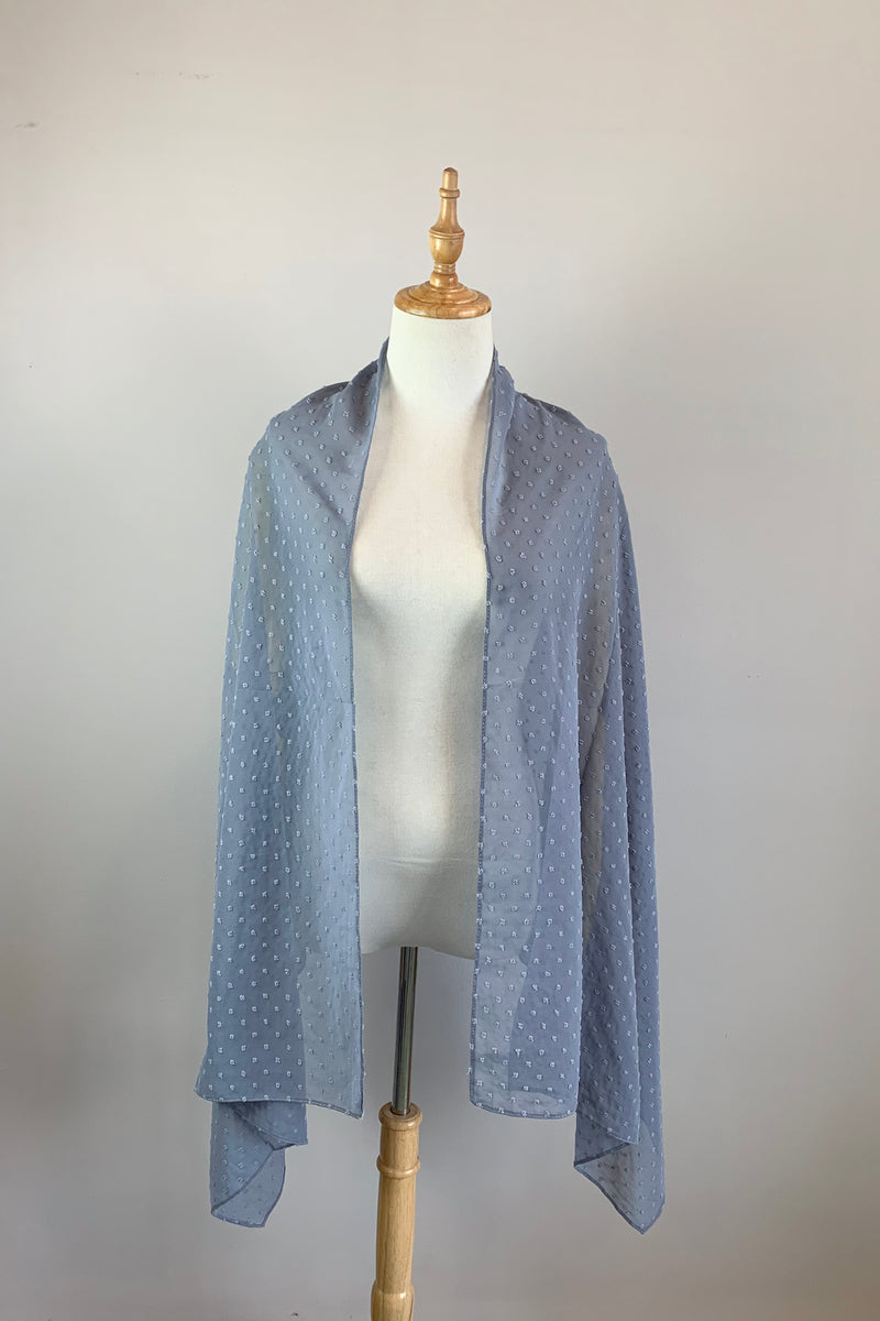 Blue Gray Long Scarf Cover Up (Lola BGRY08)