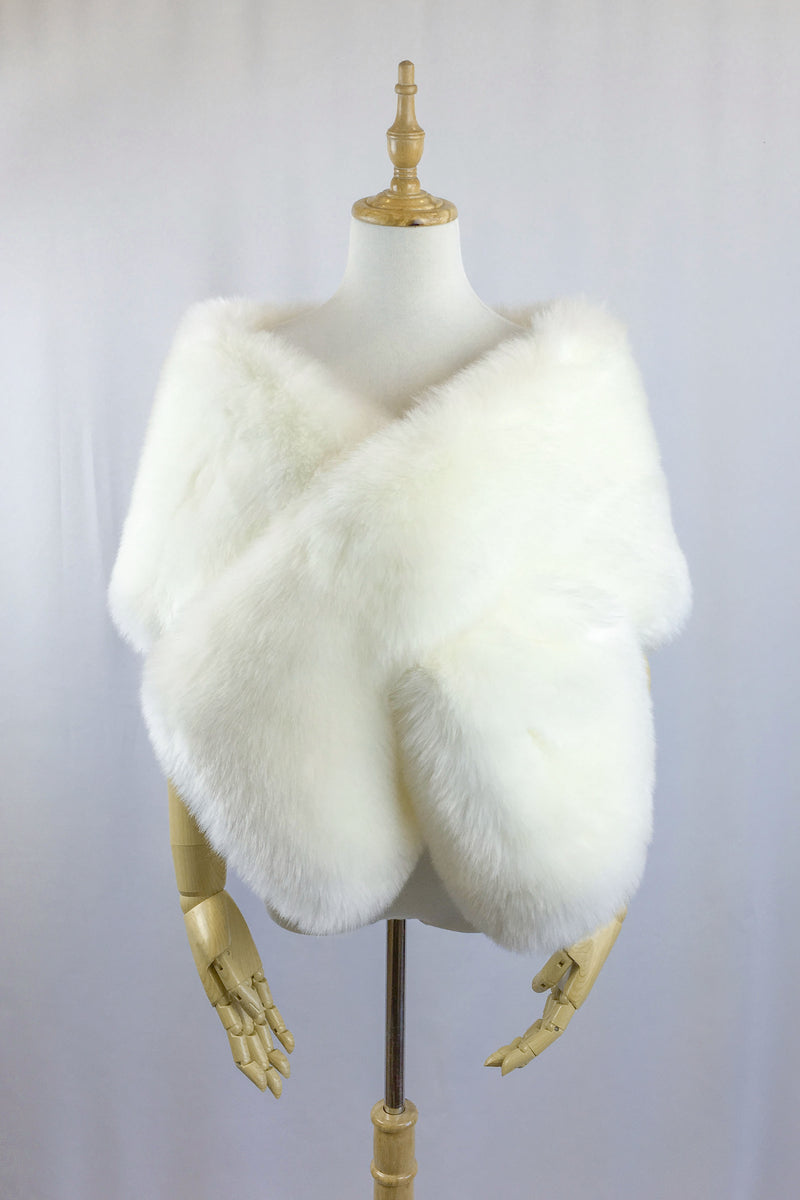 Ivory White Fur Shawl (Lilian Wht01)