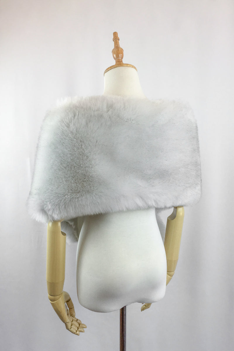 Light Gray Fur Shawl (Lilian LGry01)