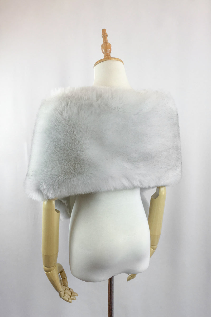 Light Gray Fur Shawl (Lilian LGry01) – Sissily Designs