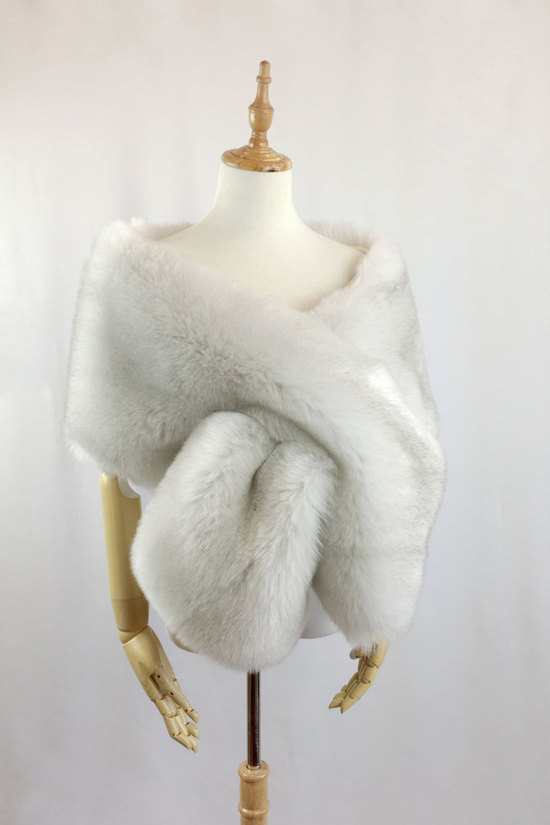 Silver Grey Faux Fur Shawl (Lilian SGry01)